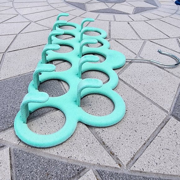 Seafoam Green Multi Organizational Scarf Belt Tie Space Saving Hanger - Picture 3 of 5